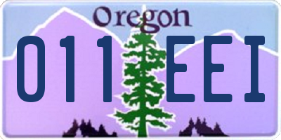 OR license plate 011EEI