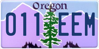 OR license plate 011EEM