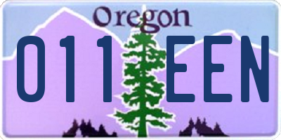 OR license plate 011EEN
