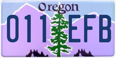 OR license plate 011EFB