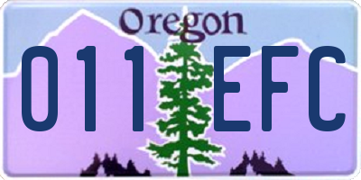 OR license plate 011EFC