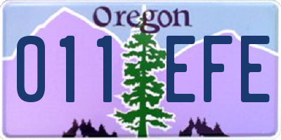 OR license plate 011EFE