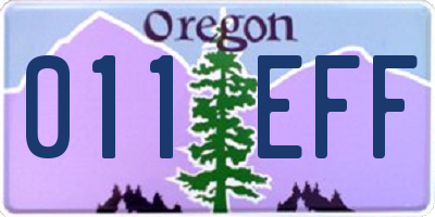 OR license plate 011EFF