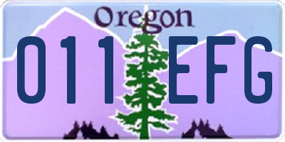 OR license plate 011EFG