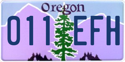 OR license plate 011EFH