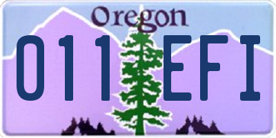 OR license plate 011EFI