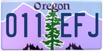 OR license plate 011EFJ