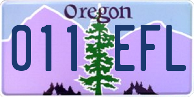OR license plate 011EFL