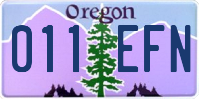 OR license plate 011EFN