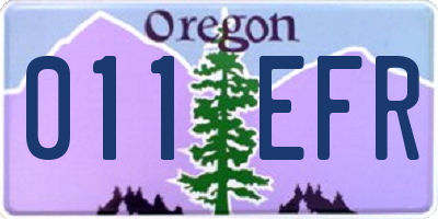 OR license plate 011EFR
