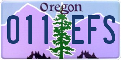 OR license plate 011EFS