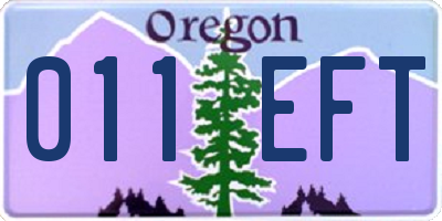OR license plate 011EFT