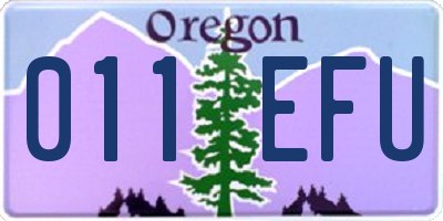 OR license plate 011EFU