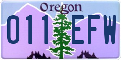 OR license plate 011EFW
