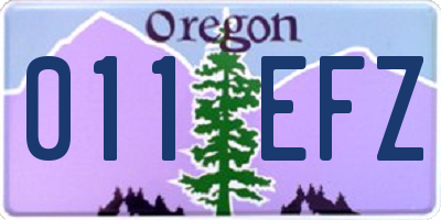 OR license plate 011EFZ