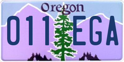 OR license plate 011EGA