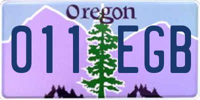 OR license plate 011EGB