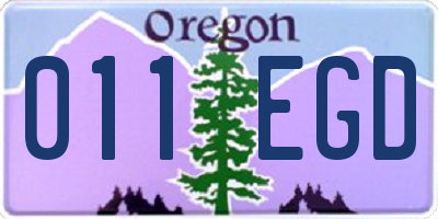 OR license plate 011EGD