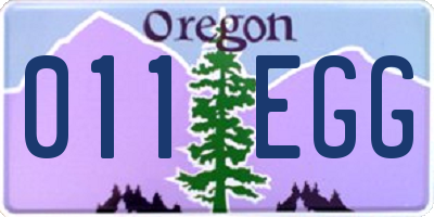OR license plate 011EGG