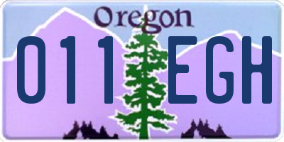 OR license plate 011EGH