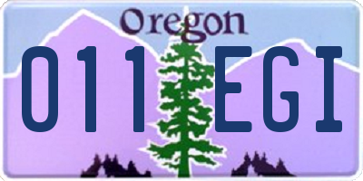 OR license plate 011EGI