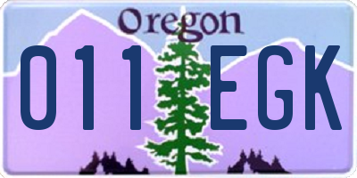 OR license plate 011EGK