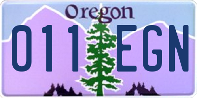 OR license plate 011EGN