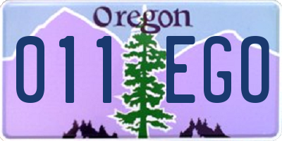 OR license plate 011EGO