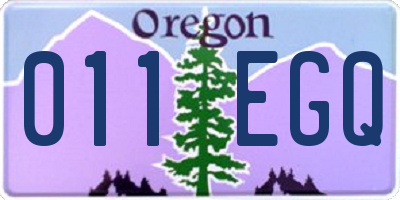 OR license plate 011EGQ
