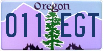 OR license plate 011EGT