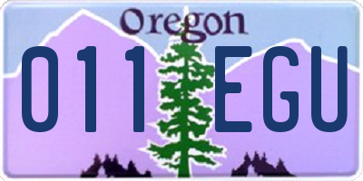 OR license plate 011EGU