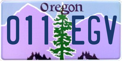 OR license plate 011EGV