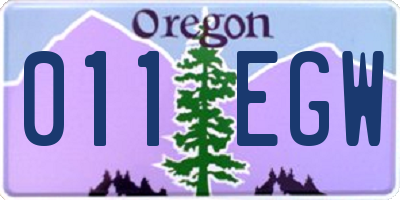 OR license plate 011EGW