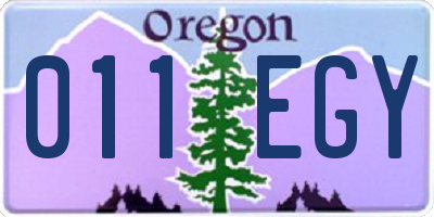 OR license plate 011EGY