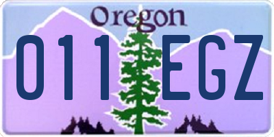 OR license plate 011EGZ