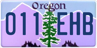 OR license plate 011EHB