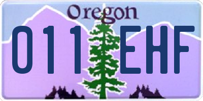 OR license plate 011EHF