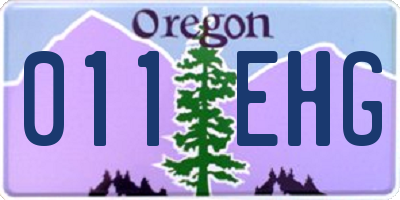 OR license plate 011EHG