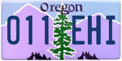 OR license plate 011EHI