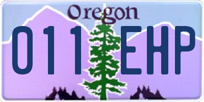 OR license plate 011EHP