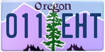 OR license plate 011EHT