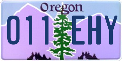 OR license plate 011EHY