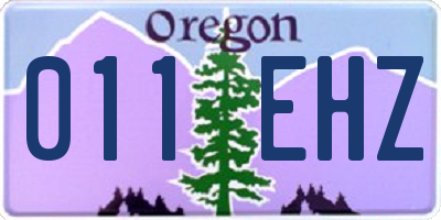 OR license plate 011EHZ