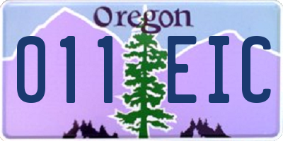 OR license plate 011EIC