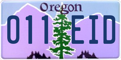 OR license plate 011EID