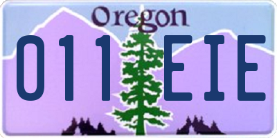 OR license plate 011EIE