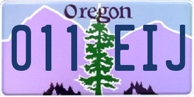 OR license plate 011EIJ
