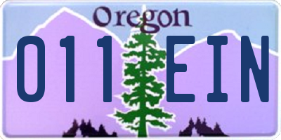 OR license plate 011EIN