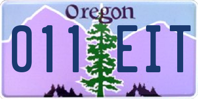 OR license plate 011EIT