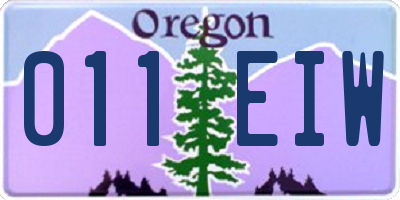 OR license plate 011EIW